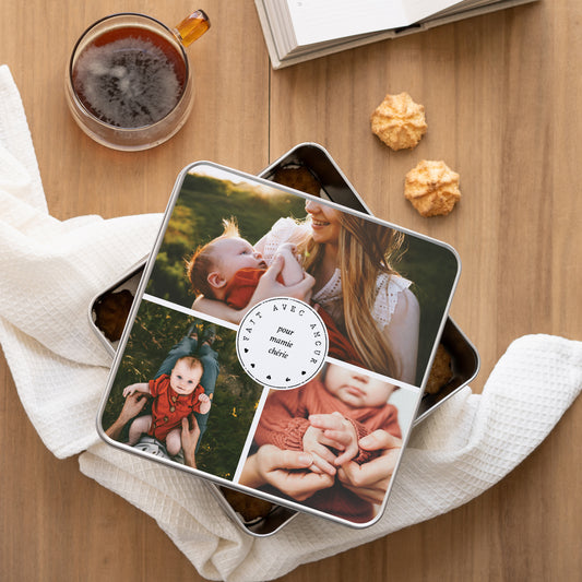 Boite métallique Objets Carrée Photos et souvenirs photo