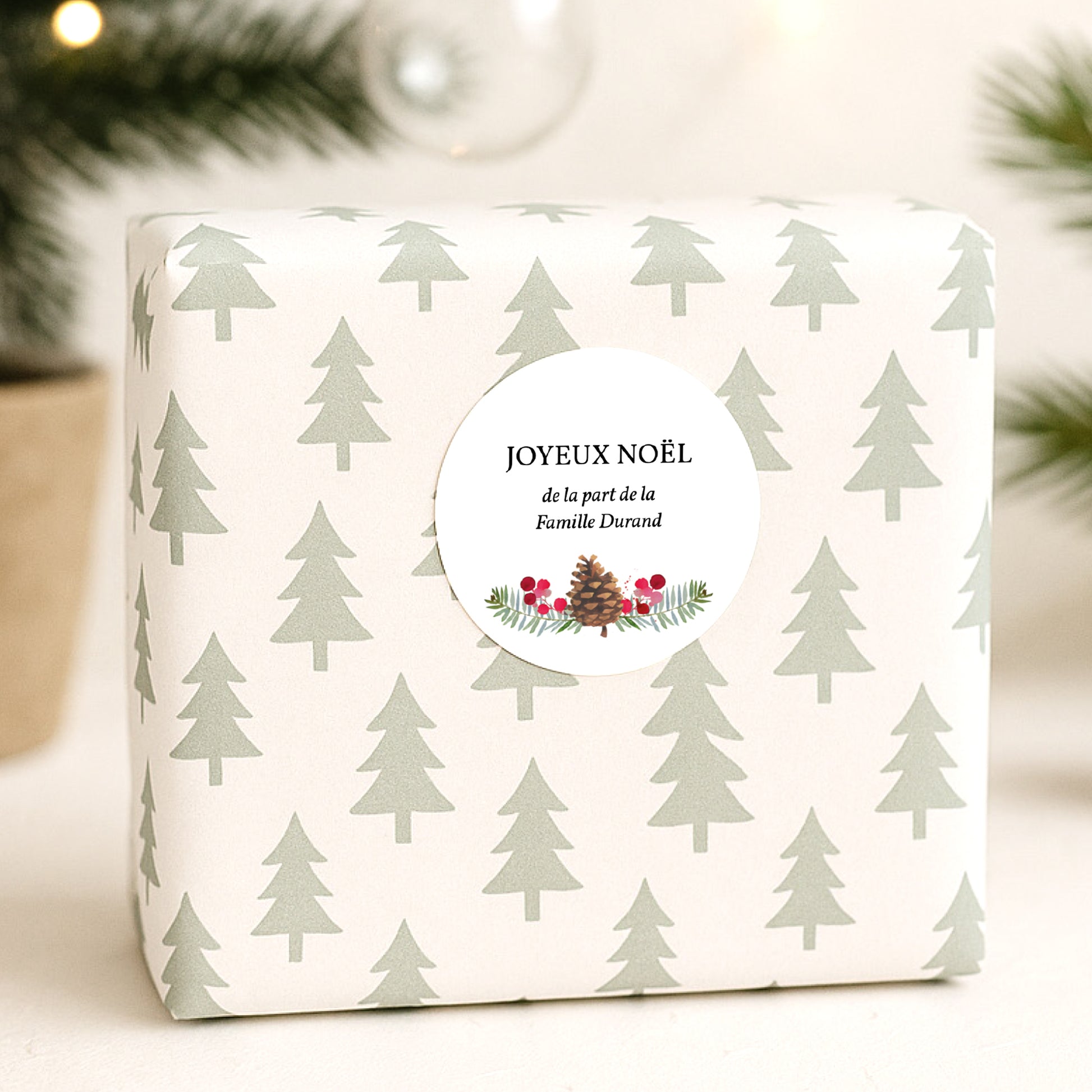 Sticker Fin d'année Rond Boite d'amour photo N° 1