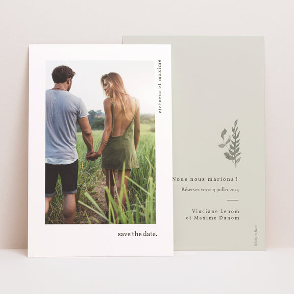 Save the date Mariage Portrait Neo Champêtre photo
