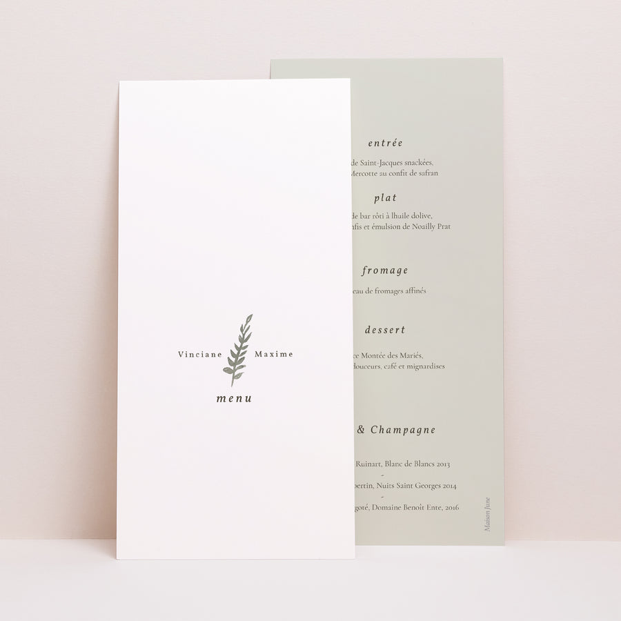 Menu Mariage Panoramique portrait Neo Champêtre photo