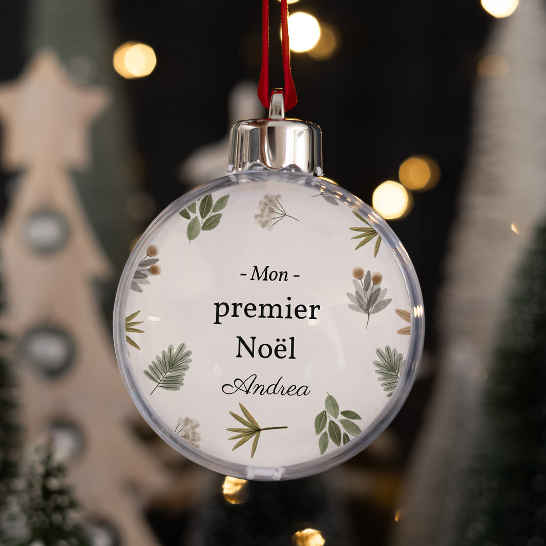 Boule de Noël Fin d'année Ronde Boule Doux Noël Typographie photo N° 1