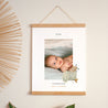 Affiche Naissance Portrait 30 x 40 cm Ourson Mignon, panier osier & Ballon photo N° 1