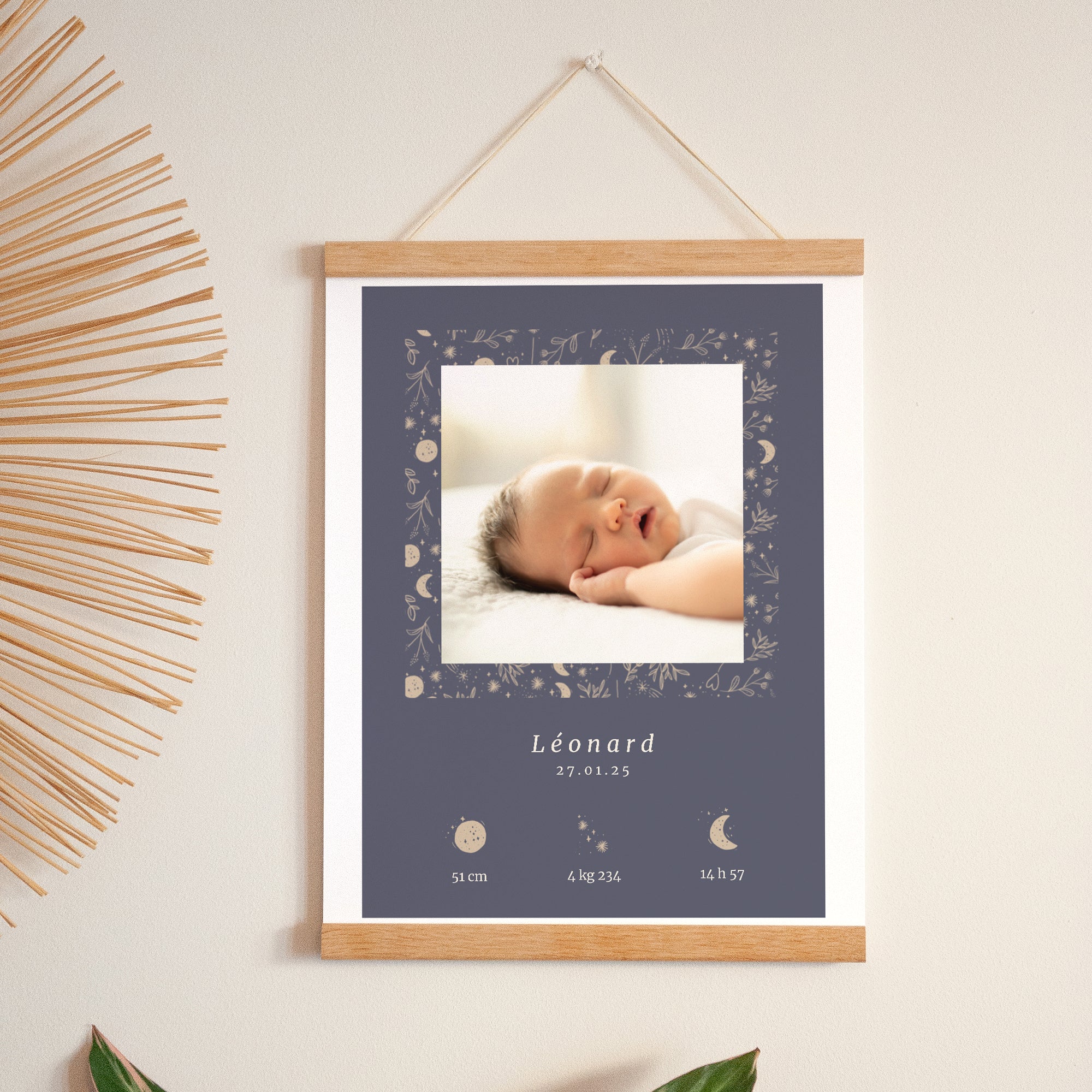 Affiche Naissance Portrait 30 x 40 cm Naos photo N° 1