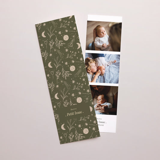 Faire-part Naissance Marque-page photo Ilan photo