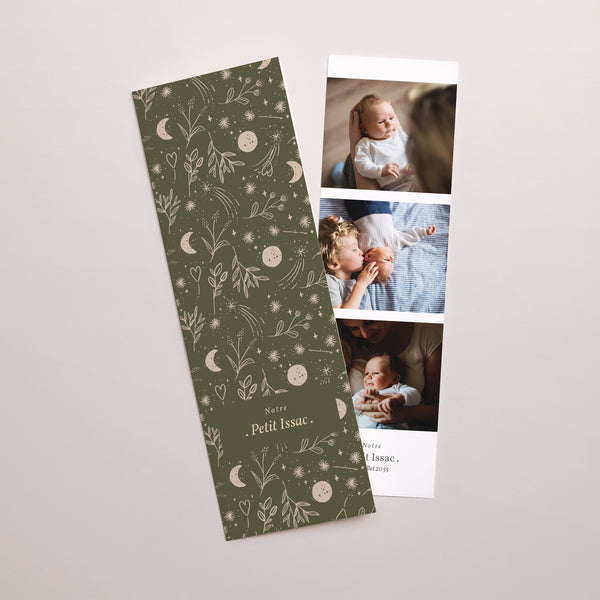 Faire-part Naissance Marque-page photo Ilan photo