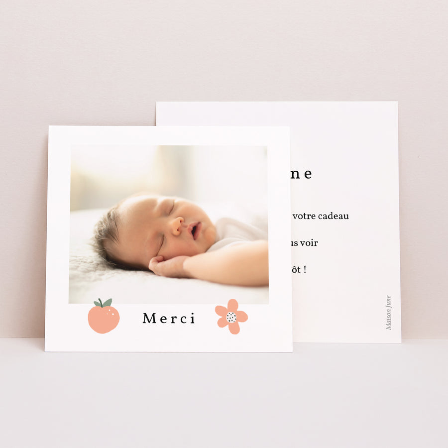 Remerciements Naissance Carré Mlle Porte-Bonheur photo