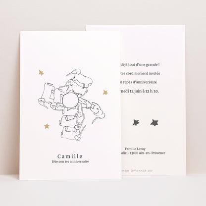 Invitations Anniversaire Enfant Portrait Anniversaire Petit Prince Créations Fille 2 photo N° 1