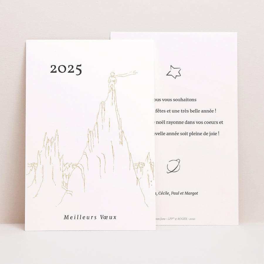 Carte de voeux Fin d'année Portrait Vœux Petit Prince Créations dorure 1 photo