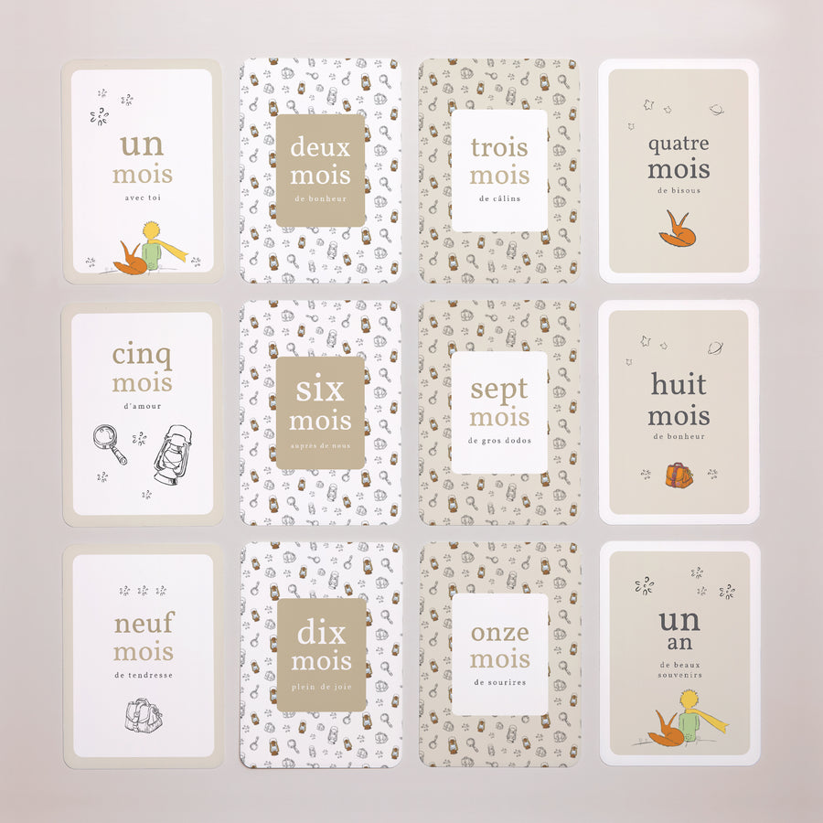 Carte étape bébé Naissance Lot de 12 Le Petit Prince aventurier photo