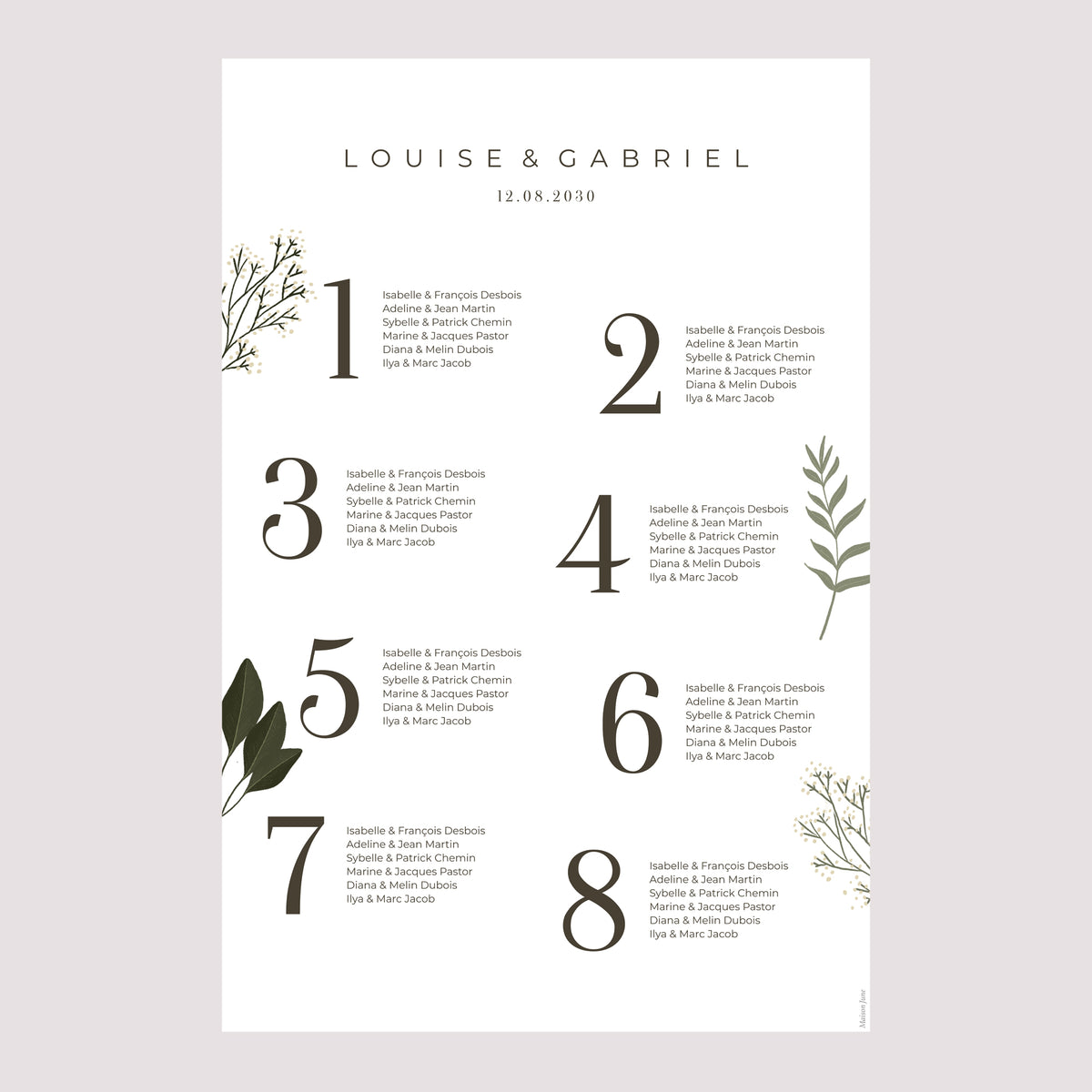 Plan de table Mariage Portrait Luberon photo N° 2
