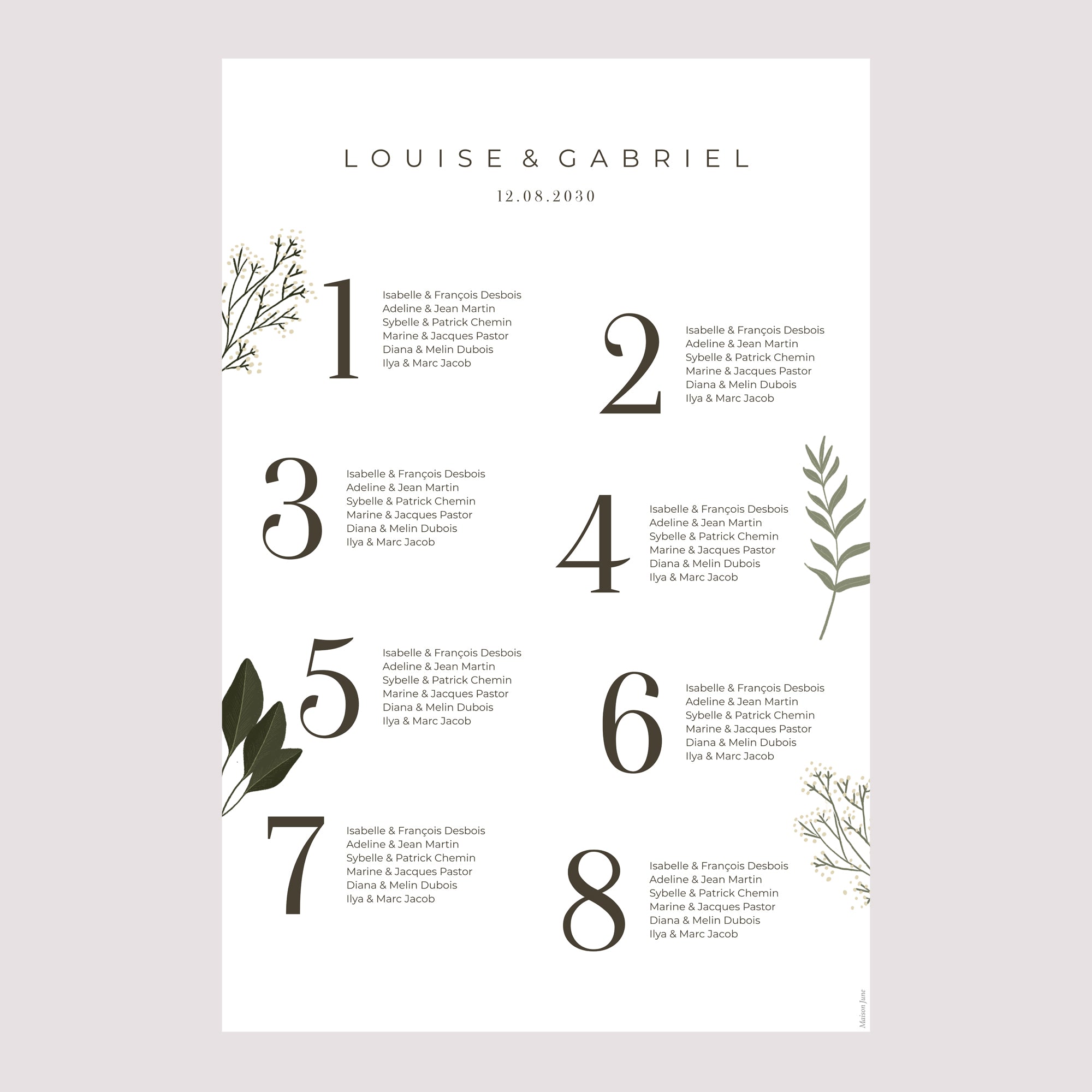Plan de table Mariage Portrait Luberon photo N° 2