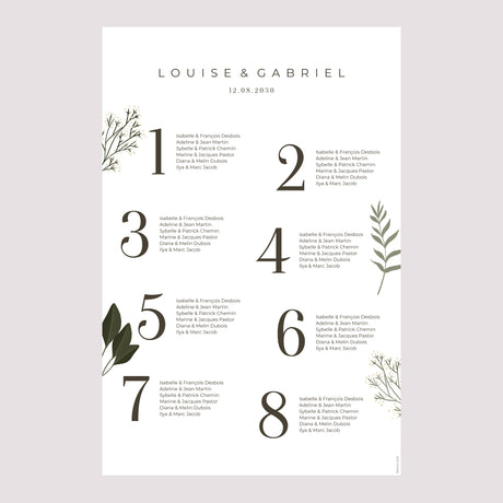 Plan de table Mariage Portrait Luberon