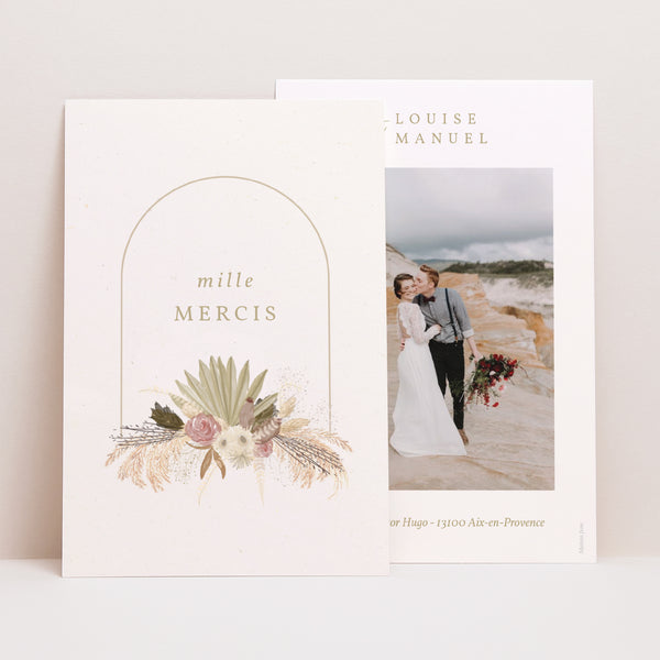 Remerciements Mariage Portrait Arche boho photo