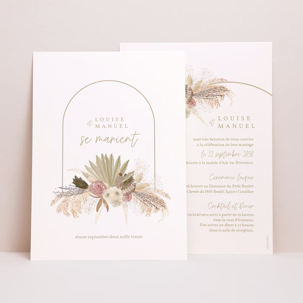 Faire-part Mariage Grand format rectangle Arche boho photo