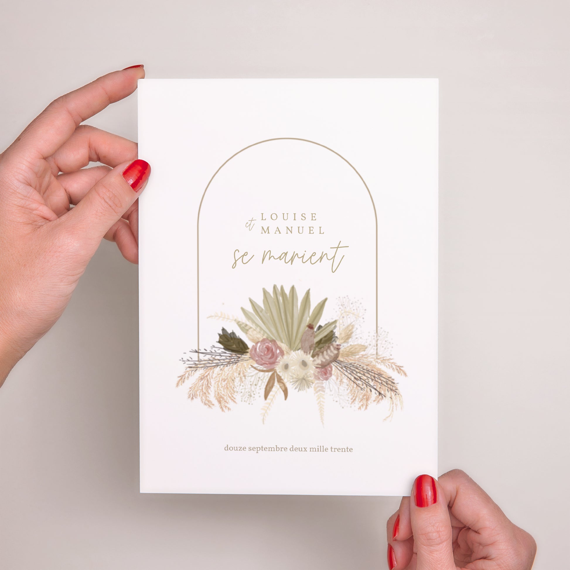 Faire-part Mariage Grand format rectangle Arche boho photo N° 2