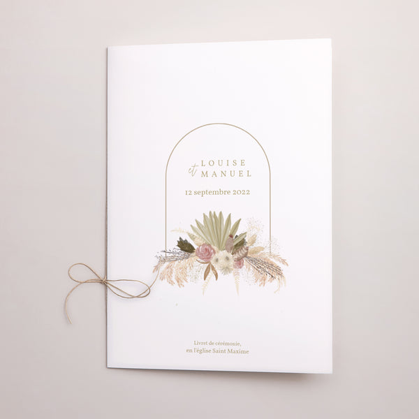 Livret de messe Mariage Double volet Arche boho photo