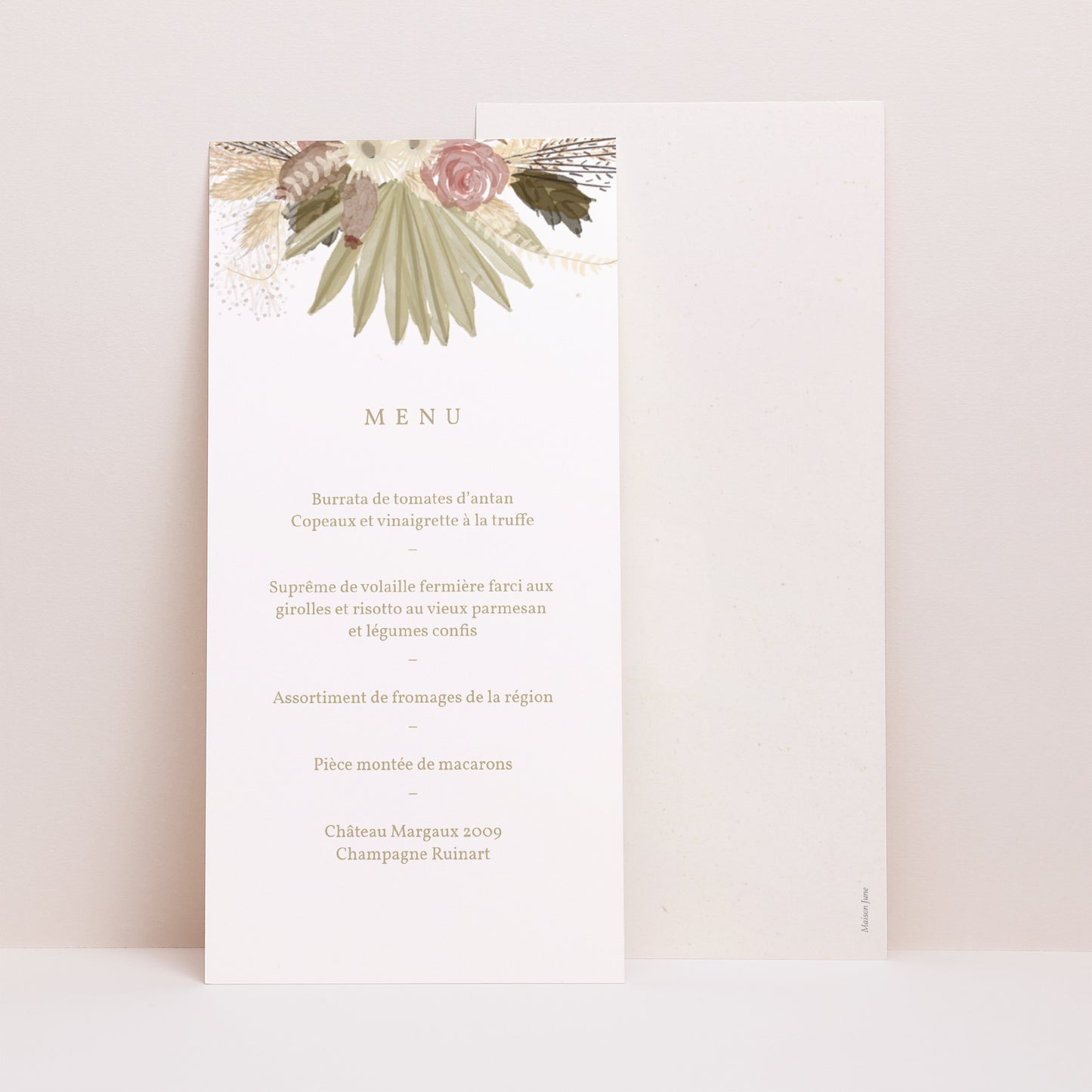 Menu Mariage Panoramique portrait arche boho photo N° 1