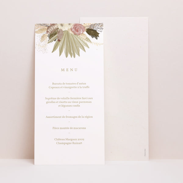 Menu Mariage Panoramique portrait Arche boho photo