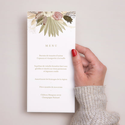 Menu Mariage Panoramique portrait arche boho photo N° 2