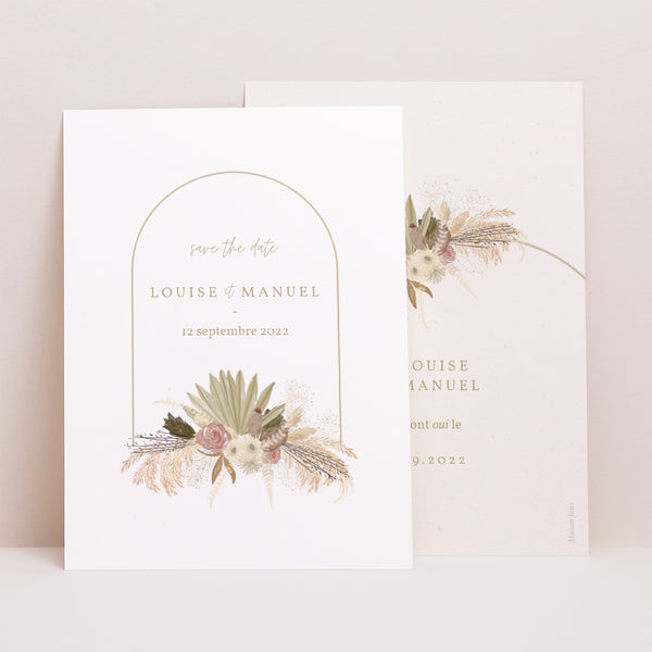 Save the date Mariage Portrait Arche boho photo