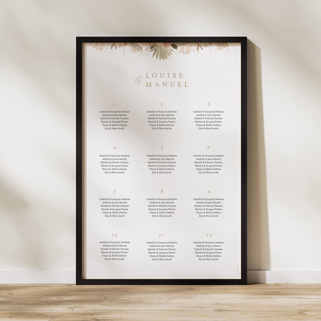 Plan de table Mariage Portrait arche boho photo N° 1