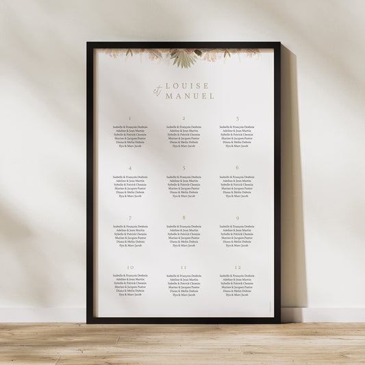 Plan de table Mariage Portrait arche boho photo