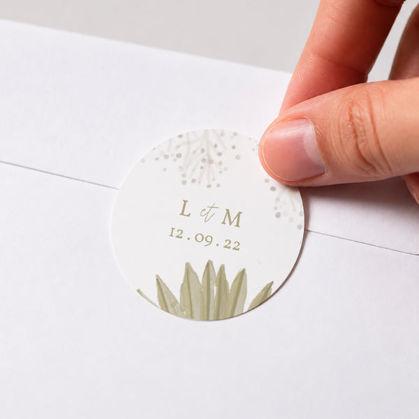 Sticker Mariage Rond Arche boho photo