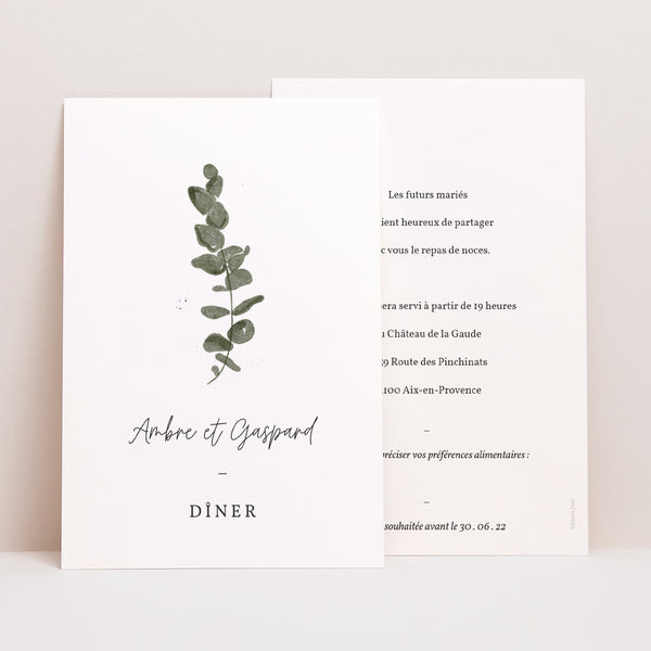 Invitations Mariage Portrait Eucalyptus aquarelle photo
