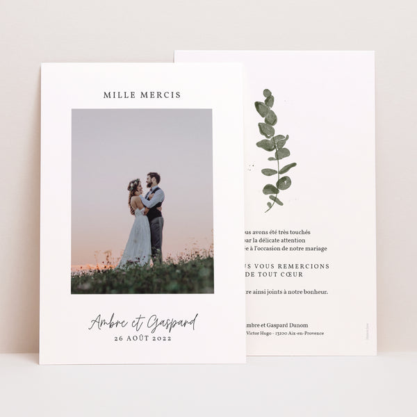 Remerciements Mariage Portrait Eucalyptus aquarelle photo