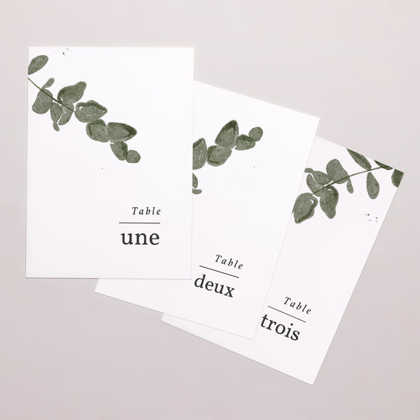 Marque table Mariage Rectangle Eucalyptus aquarelle photo