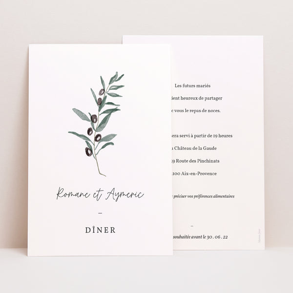 Invitations Mariage Portrait Olivier aquarelle photo