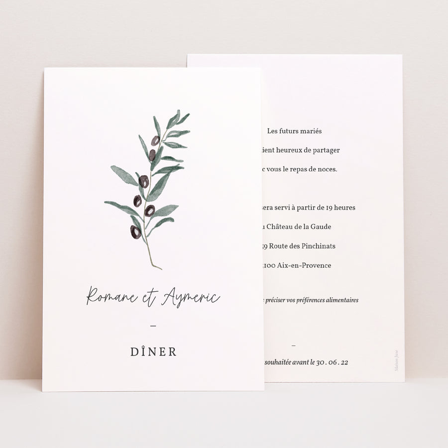 Invitations Mariage Portrait Olivier aquarelle photo