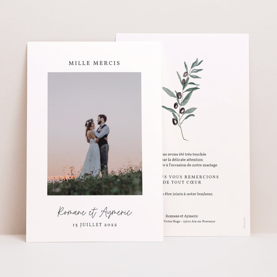Remerciements Mariage Portrait Olivier aquarelle photo