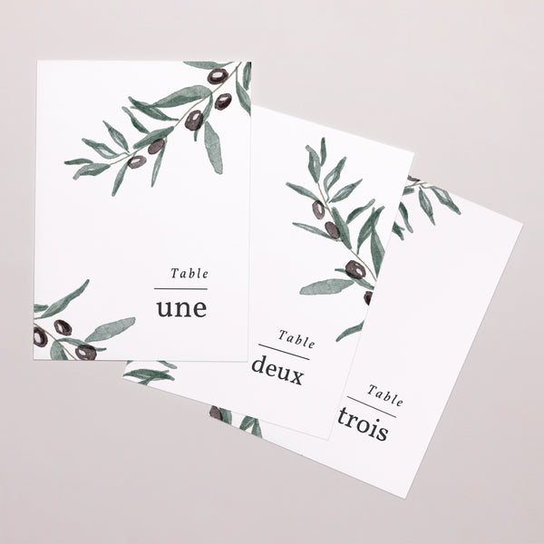 Marque table Mariage Rectangle Olivier aquarelle photo