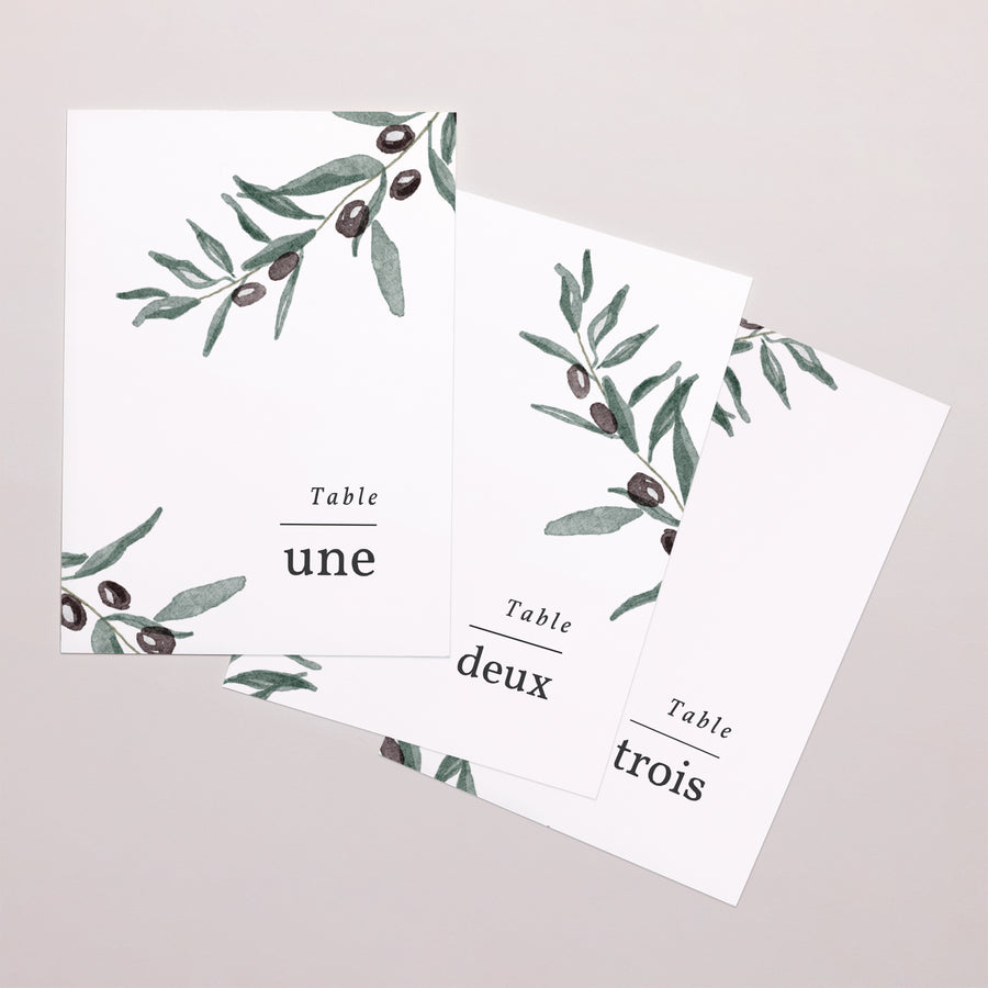Marque table Mariage Rectangle Olivier aquarelle photo