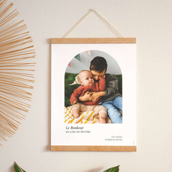 Affiche Portrait 30 x 40 cm Le bonheur se crée en famille -fête des mamies photo