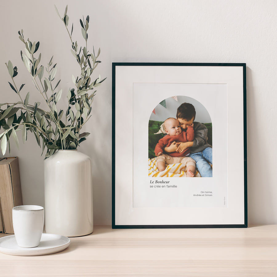 Affiche Objets Portrait Le bonheur se crée en famille -fête des mamies photo