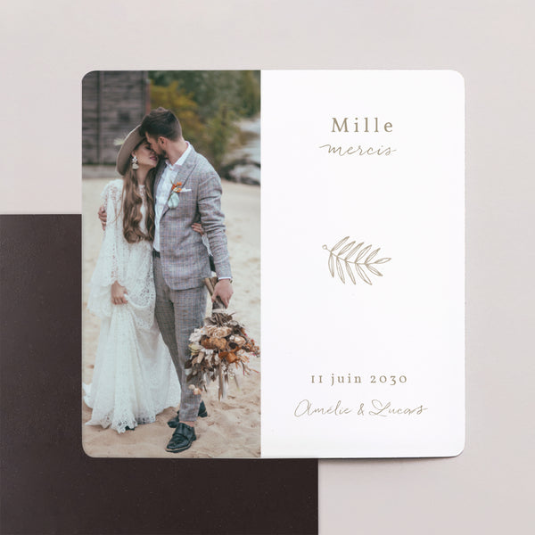 Remerciements Mariage Lot de 9, magnétique Couronne Dorée photo