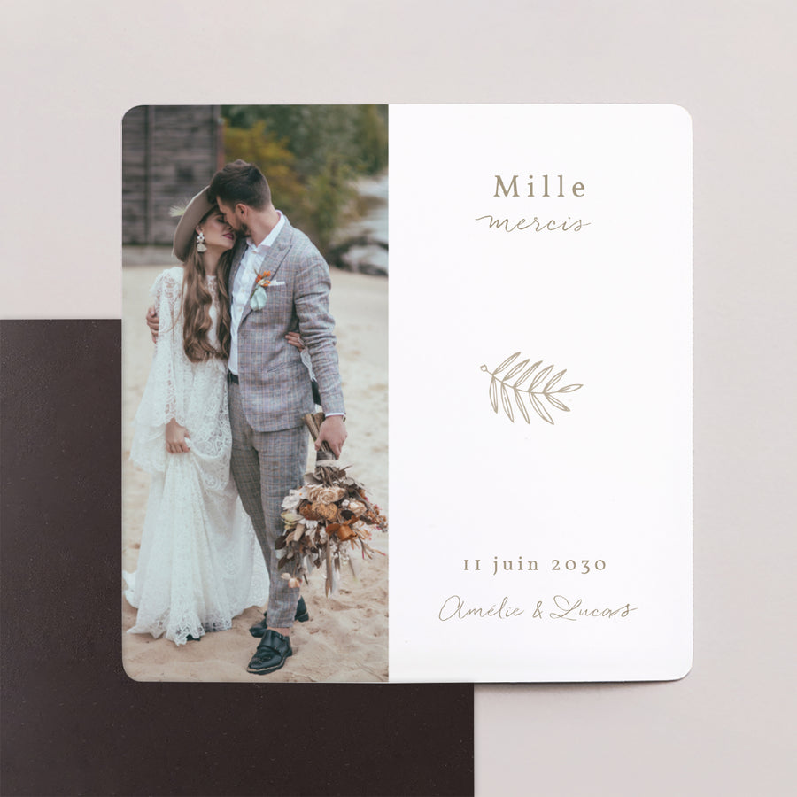 Remerciements Mariage Lot de 9, magnétique Couronne Dorée photo