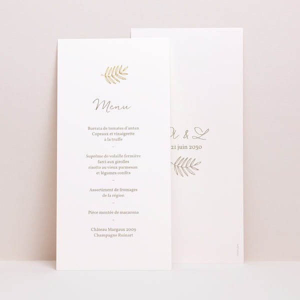 Menu Mariage Panoramique portrait Couronne Dorée photo