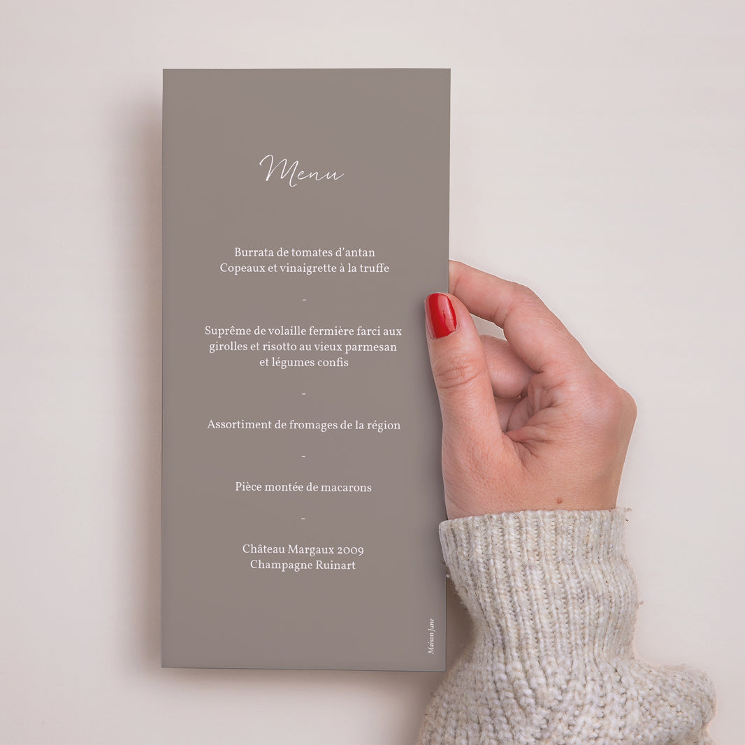 Menu Mariage Panoramique portrait Couronne Fleurs Aquarelle photo N° 3