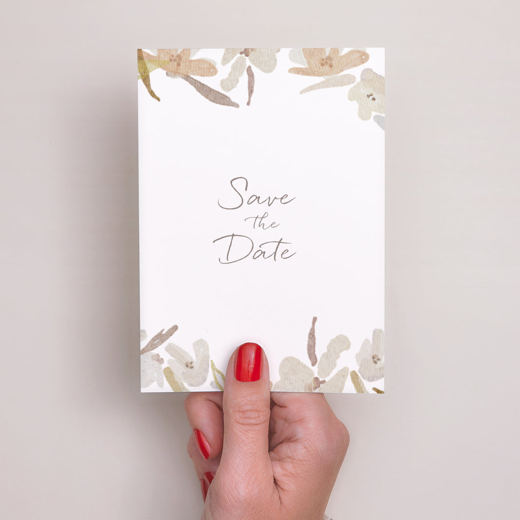 Save the date Mariage Portrait Couronne Fleurs Aquarelle photo N° 2