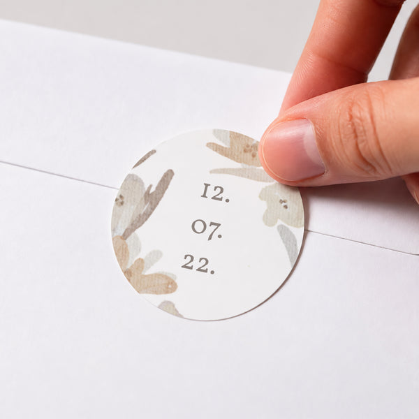 Sticker Mariage Rond Couronne Fleurs Aquarelle photo