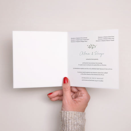 Faire-part Mariage Carré double volet Floral pastel 2
