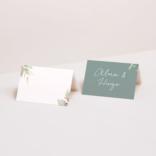 Marque-place Mariage 2 volets Floral pastel photo