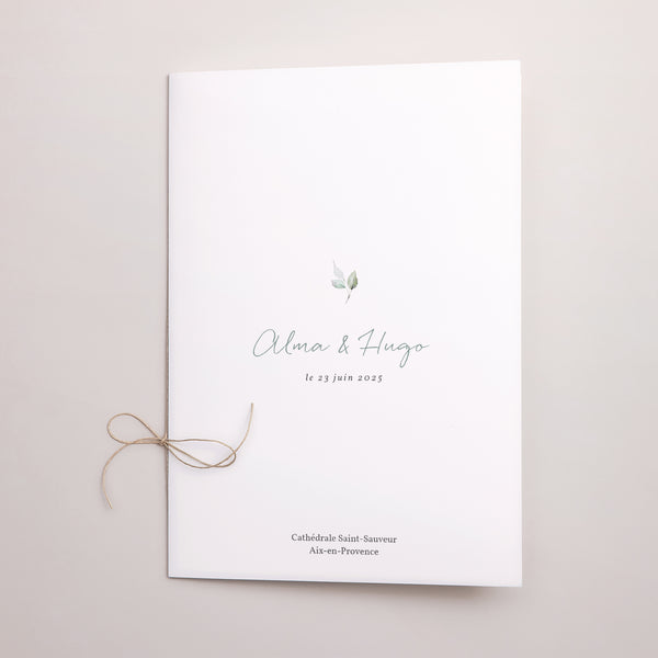 Livret de messe Mariage Double volet Floral pastel photo