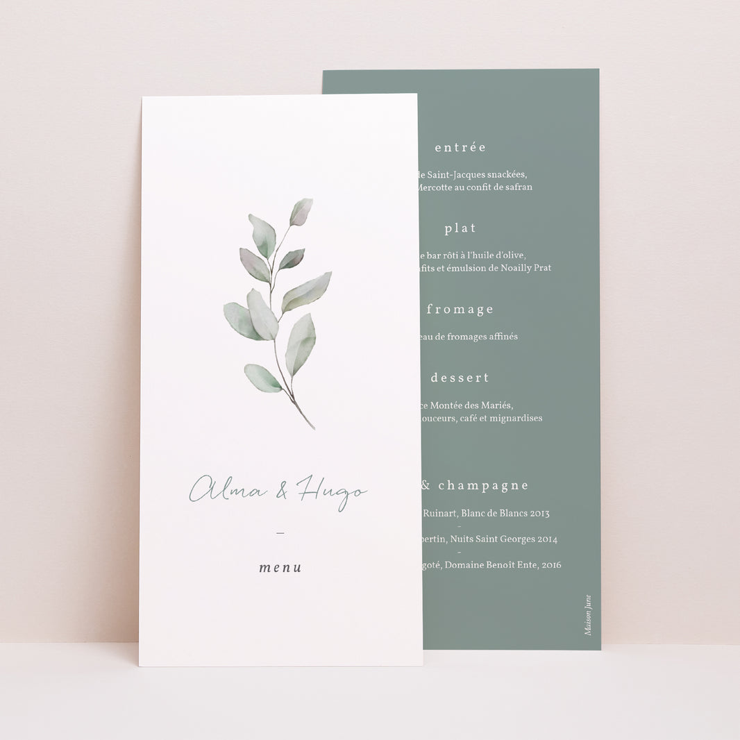 Menu Mariage Panoramique portrait Floral pastel photo N° 1