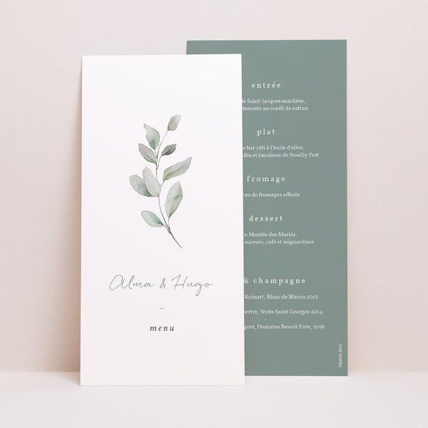 Menu Mariage Panoramique portrait Floral pastel photo