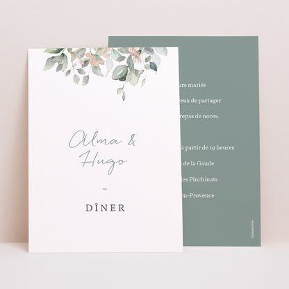 Invitations Mariage Portrait Floral pastel photo N° 1