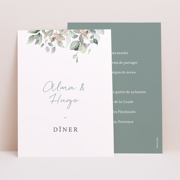 Invitations Mariage Portrait Floral pastel photo